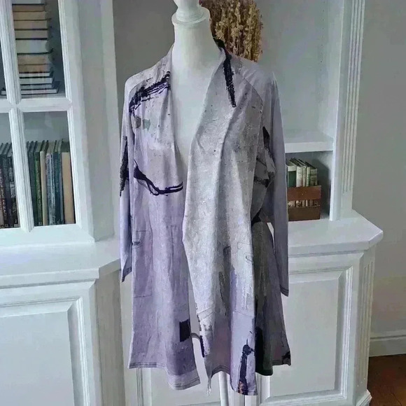 3 Potato Open Cardigan - Colors: Lavenders, Greens, Browns - Size: M - Picture 1 of 7